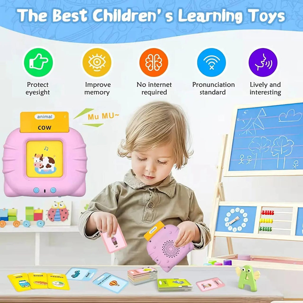 Talking Flash card Interactive Learning Toys for Kids,224 Words Develop Language Skills Best Gift for Boy Girl